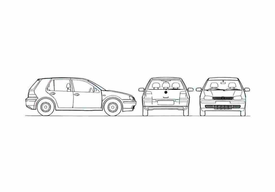 Blueprint 1J) 5 door Hatchback 1997 A4 Photo Print