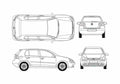 Blueprint 1K) 5 door Hatchback 2003 A4 Photo Print