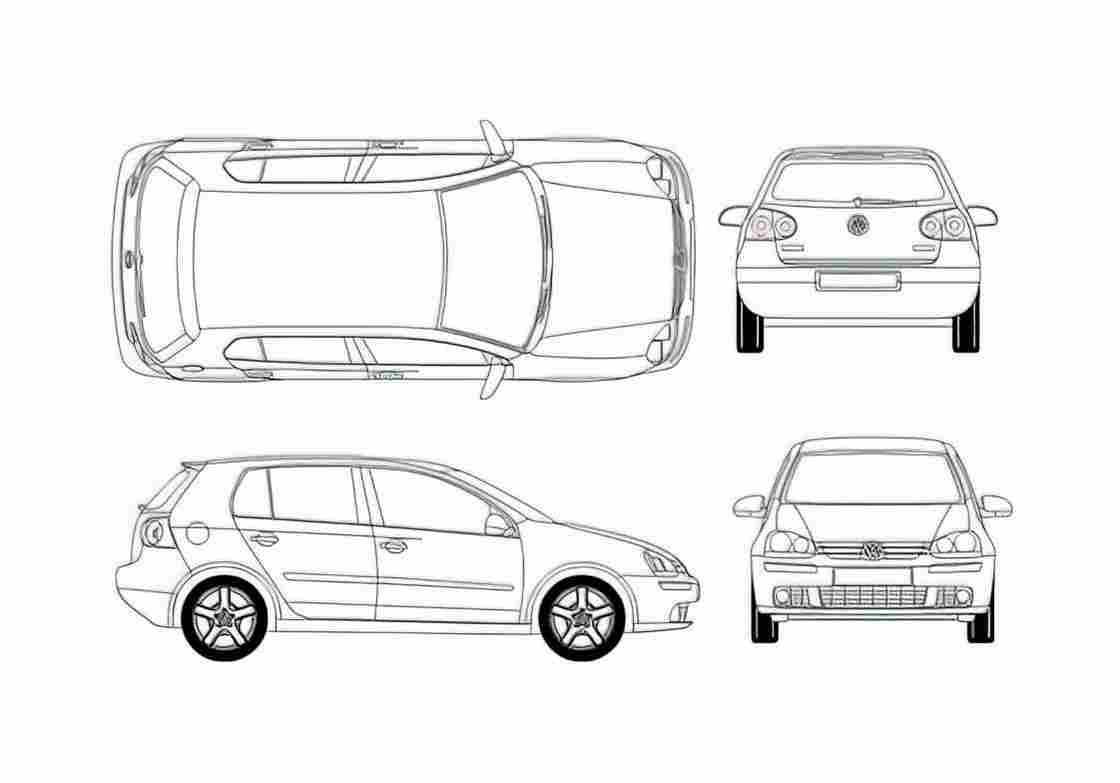 Blueprint 1K) 5 door Hatchback 2003 A4 Photo Print