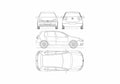 Blueprint 1K) 5 door Hatchback 2004 A4 Photo Print