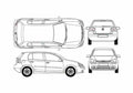 Blueprint 1K) 5 door Hatchback 2005 A4 Photo Print