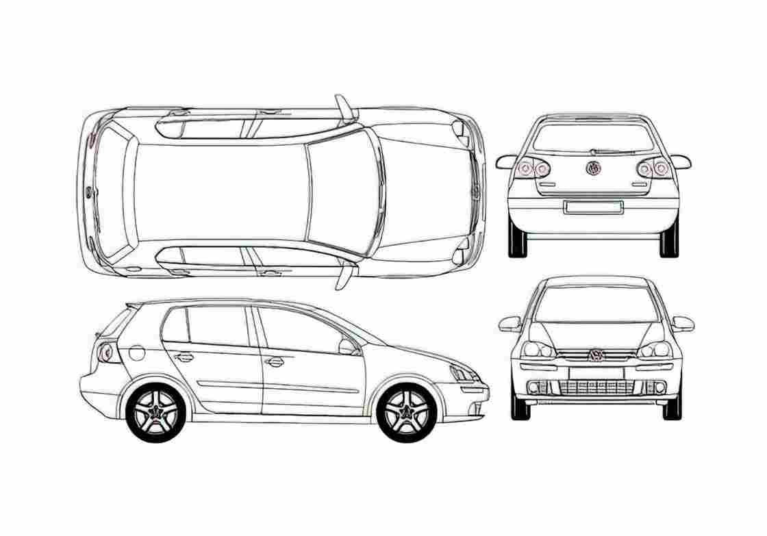 Blueprint 1K) 5 door Hatchback 2005 A4 Photo Print