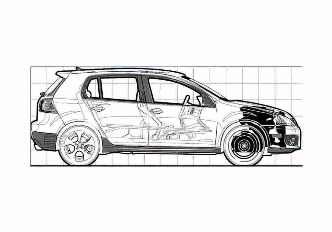Blueprint 1K) 5 door Hatchback 2007 A4 Photo Print