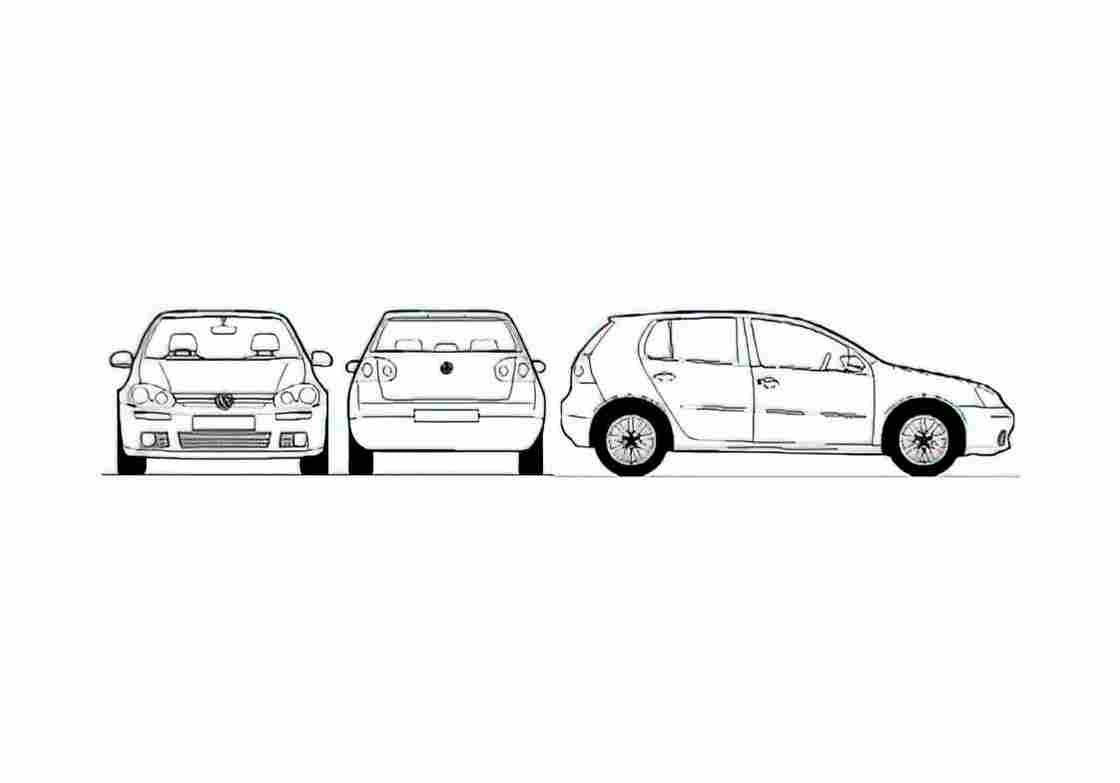 Blueprint 1K) 5 door Hatchback 2008 A4 Photo Print