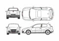 Blueprint 1K) GTI 3 door Hatchback 2004 A4 Photo Print
