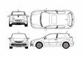 Blueprint 1K) R32 3 door Hatchback 2007 A4 Photo Print