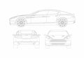 Blueprint 2009 Aston Martin Rapide 4 door Coupe 01 A4 Photo Print
