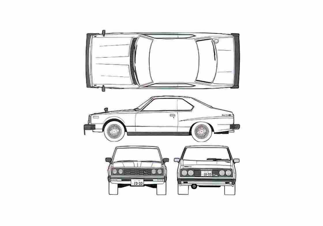 Blueprint 240K 2000GT ES C210 Coupe 1977 A4 Photo Print