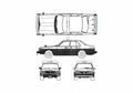 Blueprint 240K C210 Sedan 1979 A4 Photo Print