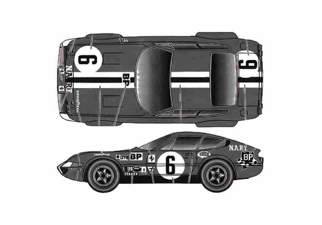 Blueprint 4 Daytona Competizione Nart Coupe 1970 A4 Photo Print