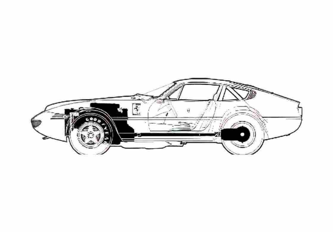 Blueprint 4 Daytona Coupe 1968 A4 Photo Print