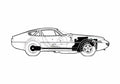 Blueprint 4 Daytona Coupe 1972 A4 Photo Print
