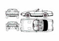 Blueprint 4 Daytona Spyder Cabriolet 1971 A4 Photo Print