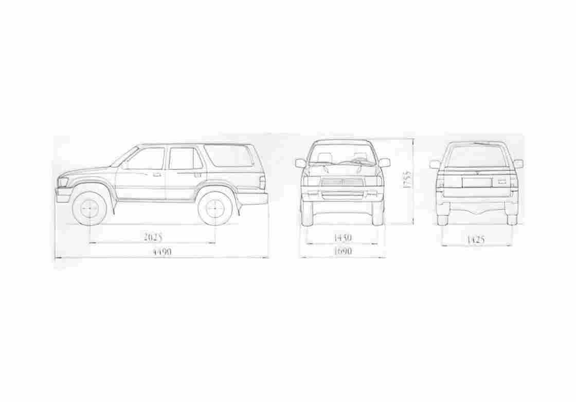 Blueprint 4Runner SUV 1991 A4 Photo Print
