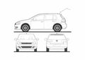 Blueprint 5K) 5 door Hatchback 2009 A4 Photo Print