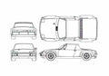 Blueprint 6 Coupe 1970 A4 Photo Print