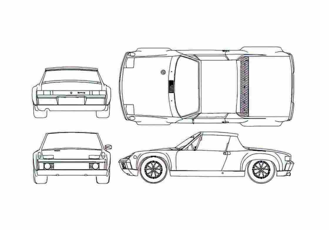 Blueprint 6 Coupe 1970 A4 Photo Print