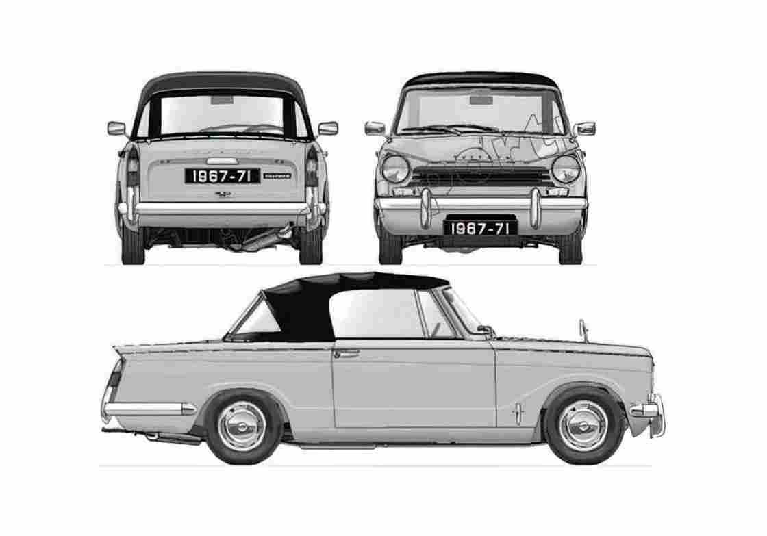 Blueprint 60 Cabriolet 1967 A4 Photo Print
