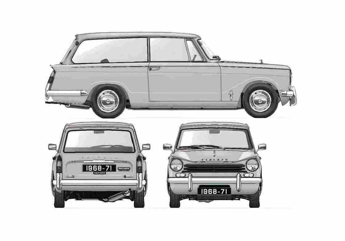 Blueprint 60 Wagon 1971 A4 Photo Print