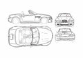 Blueprint 7 Cabriolet 1996 A4 Photo Print