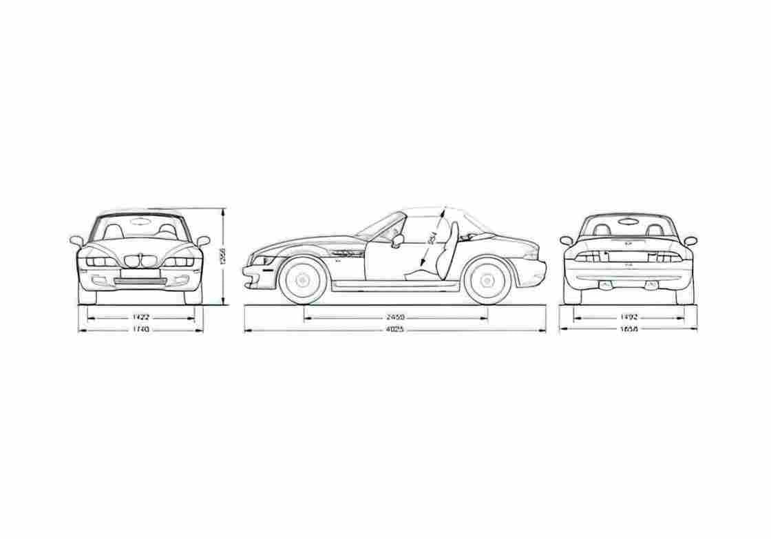 Blueprint 7 Cabriolet 1998 A4 Photo Print