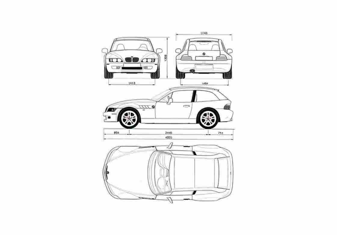 Blueprint 8 Coupe 1998 A4 Photo Print