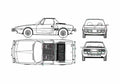 Blueprint 9 Bertone Targa 1972 A4 Photo Print