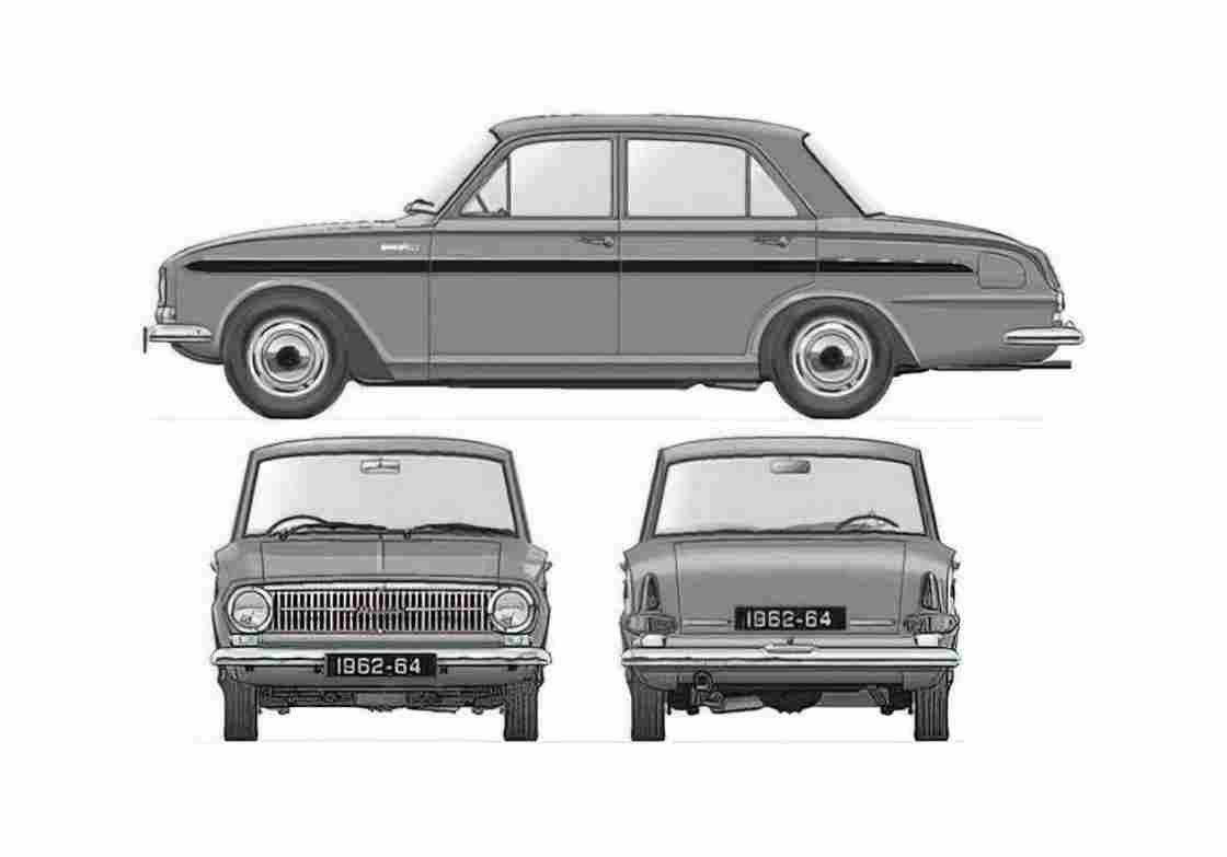 Blueprint 90 Sedan 1963 A4 Photo Print