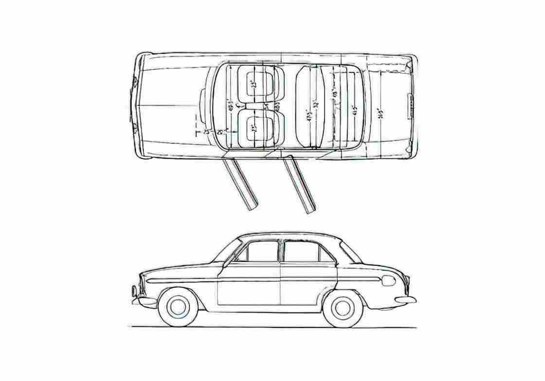 Blueprint 90 Sedan 1964 A4 Photo Print