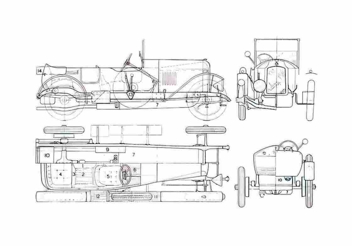 Blueprint 98 E type Sedan 1925 A4 Photo Print