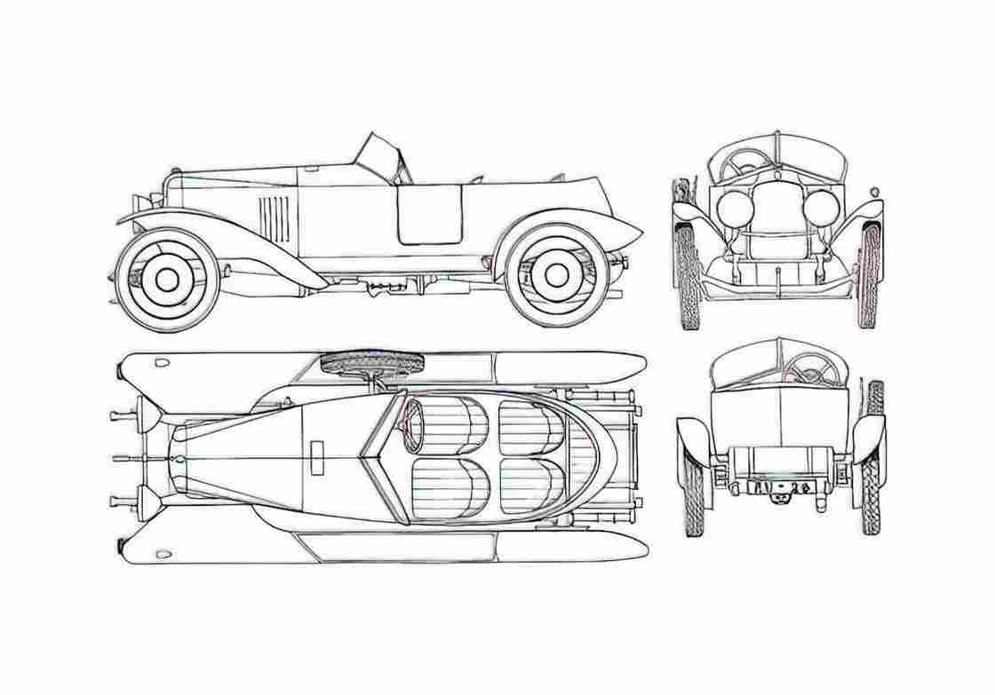 Blueprint 98 Wensum Cabriolet 1913 A4 Photo Print