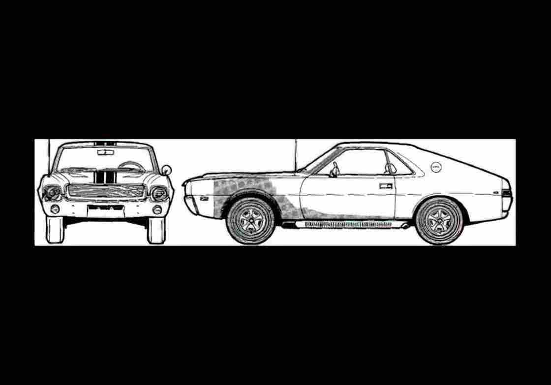Blueprint AMC AMX 1969) 01 A4 Photo Print
