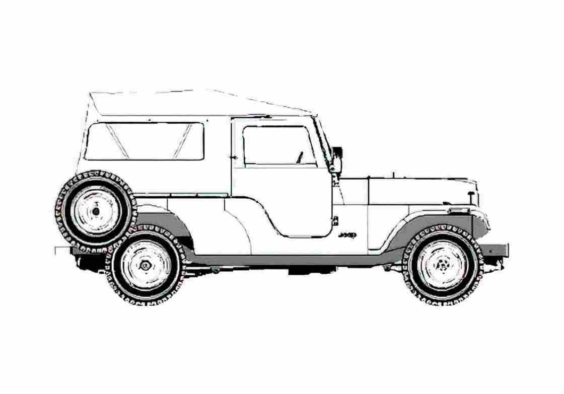 Blueprint AMC Jeep CJ6 Safari SUV 1965 A4 Photo Print