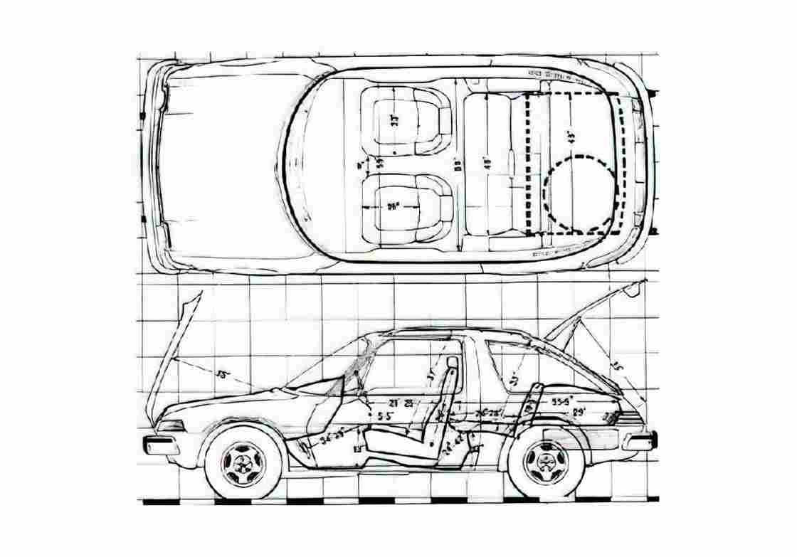 Blueprint AMC Pacer 1975) 01 A4 Photo Print