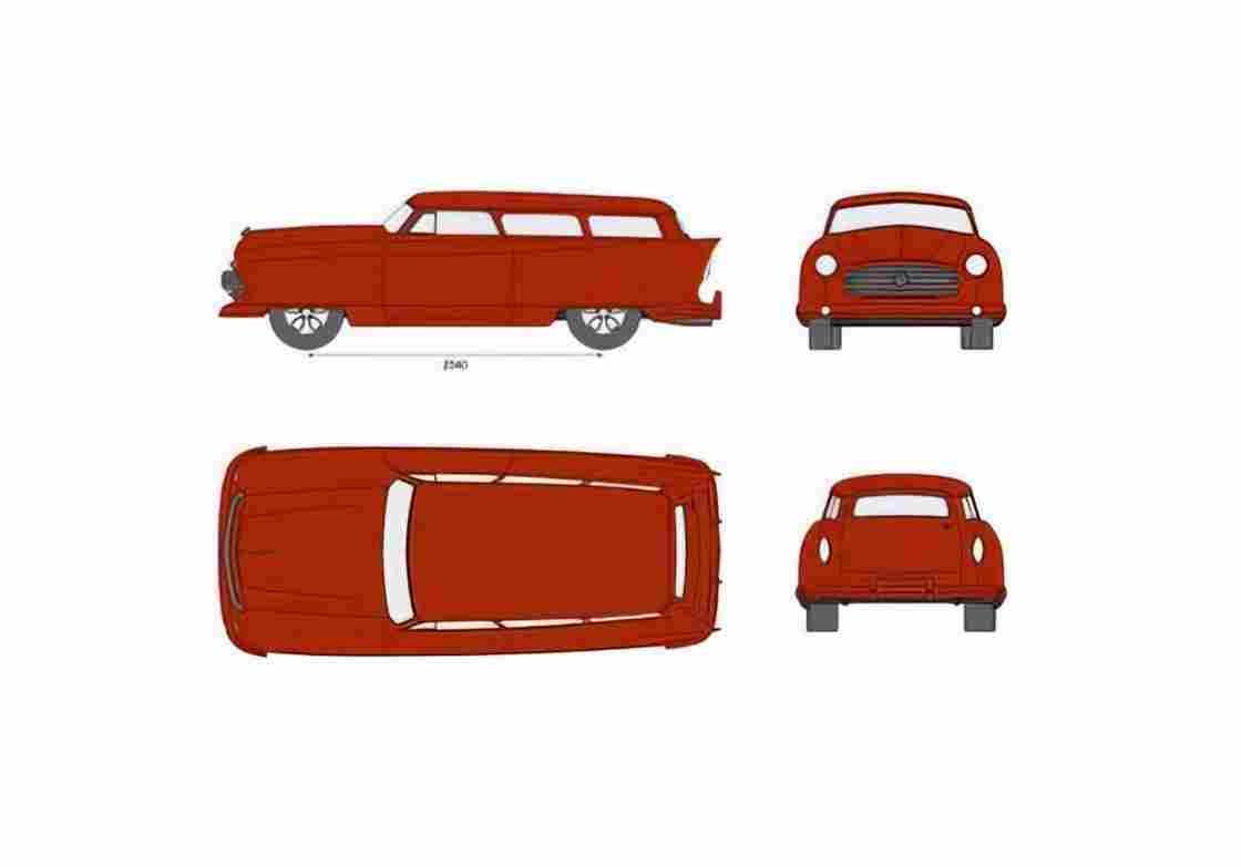 Blueprint AMC Rambler 6 Wagon 01 A4 Photo Print