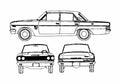 Blueprint AMC Rambler Classic 330 4 Door Sedan 1965) 01 A4 Photo Print
