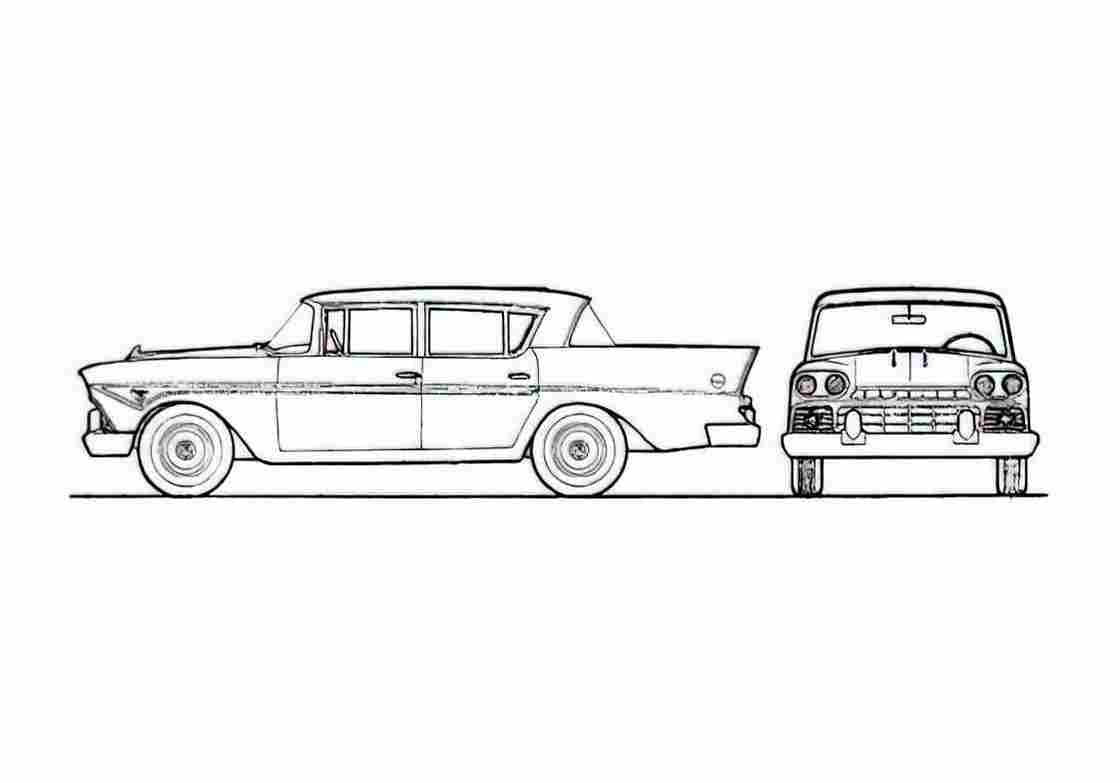 Blueprint AMC Rambler Classic 4 Door Sedan 1959) 01 A4 Photo Print