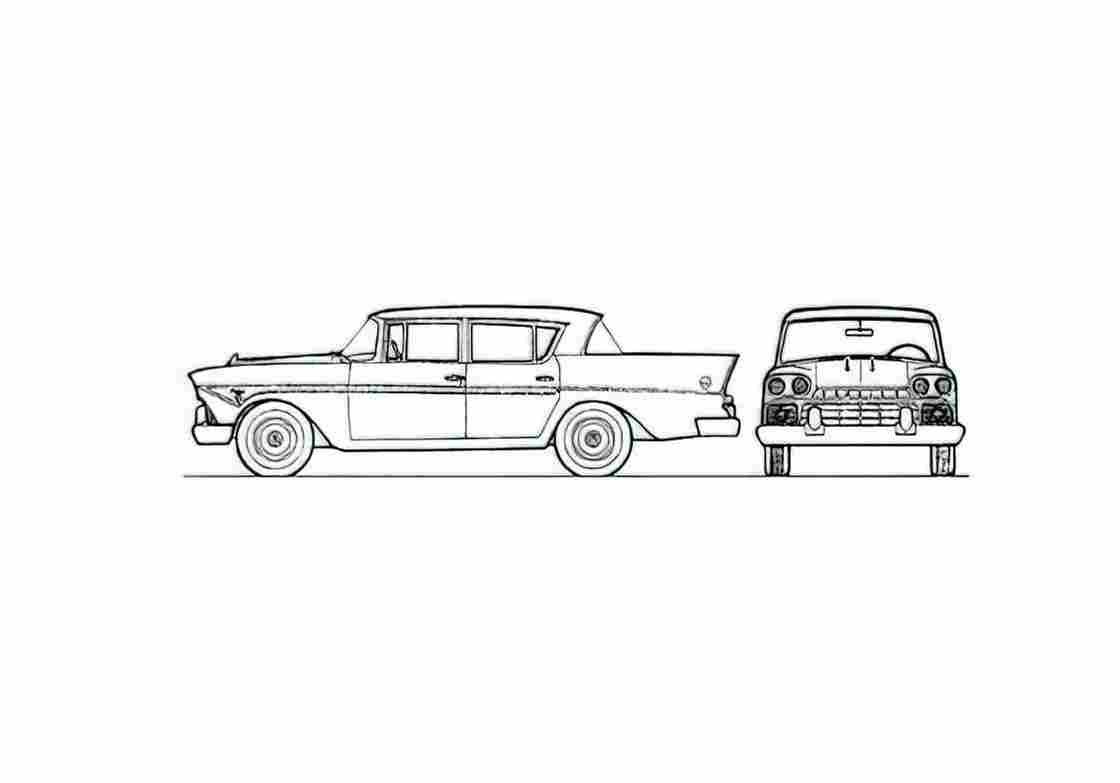 Blueprint AMC Rambler Classic 4 Door Sedan 1961) 01 A4 Photo Print