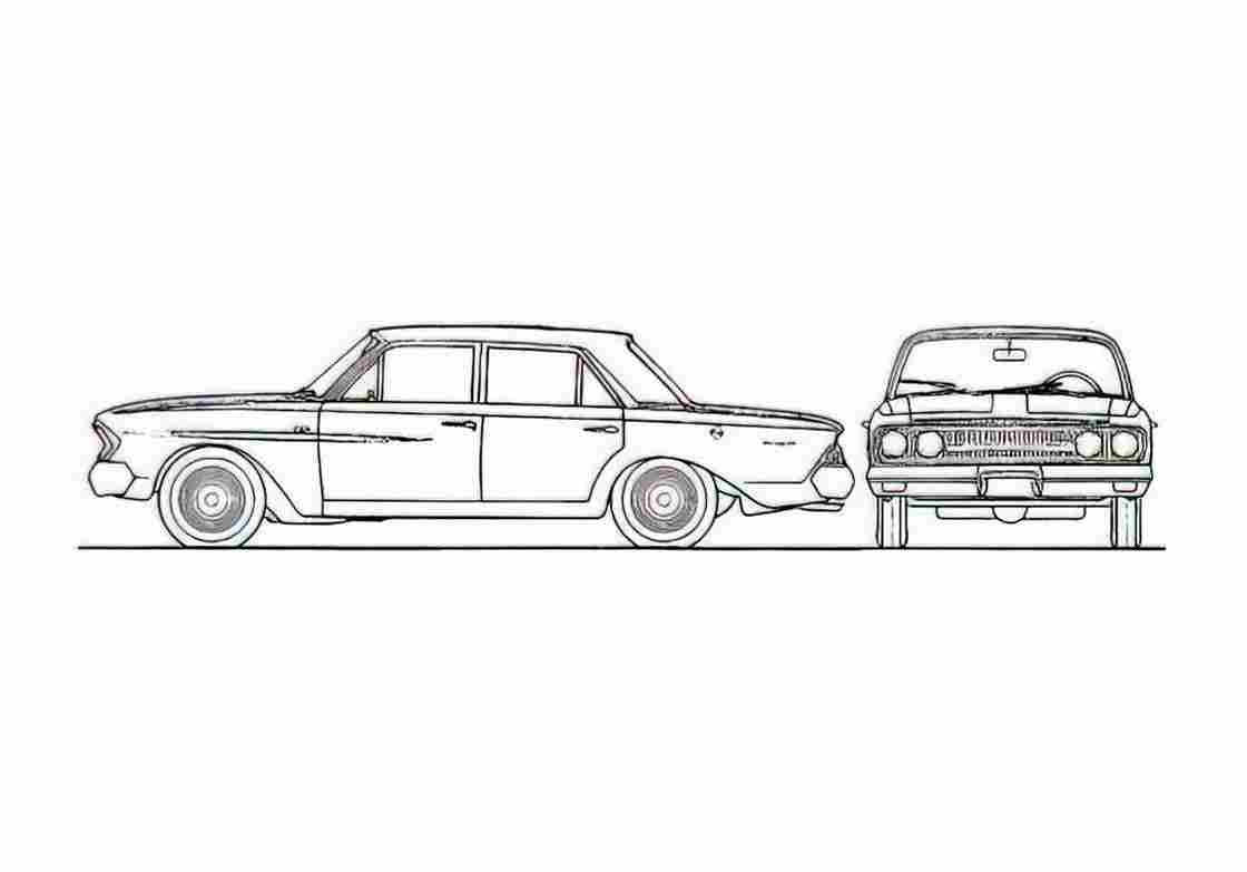 Blueprint AMC Rambler Classic 770 4 Door Sedan 1963) 01 A4 Photo Print