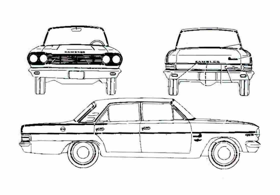 Blueprint AMC Rambler Classic 990 01 A4 Photo Print