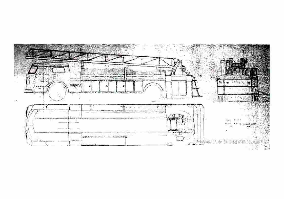 Blueprint American LaFrance Ladder Chief Truck 1969  A4 Photo Print