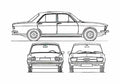 Blueprint Audi 100 C1 LS Sedan 1970 A4 Photo Print