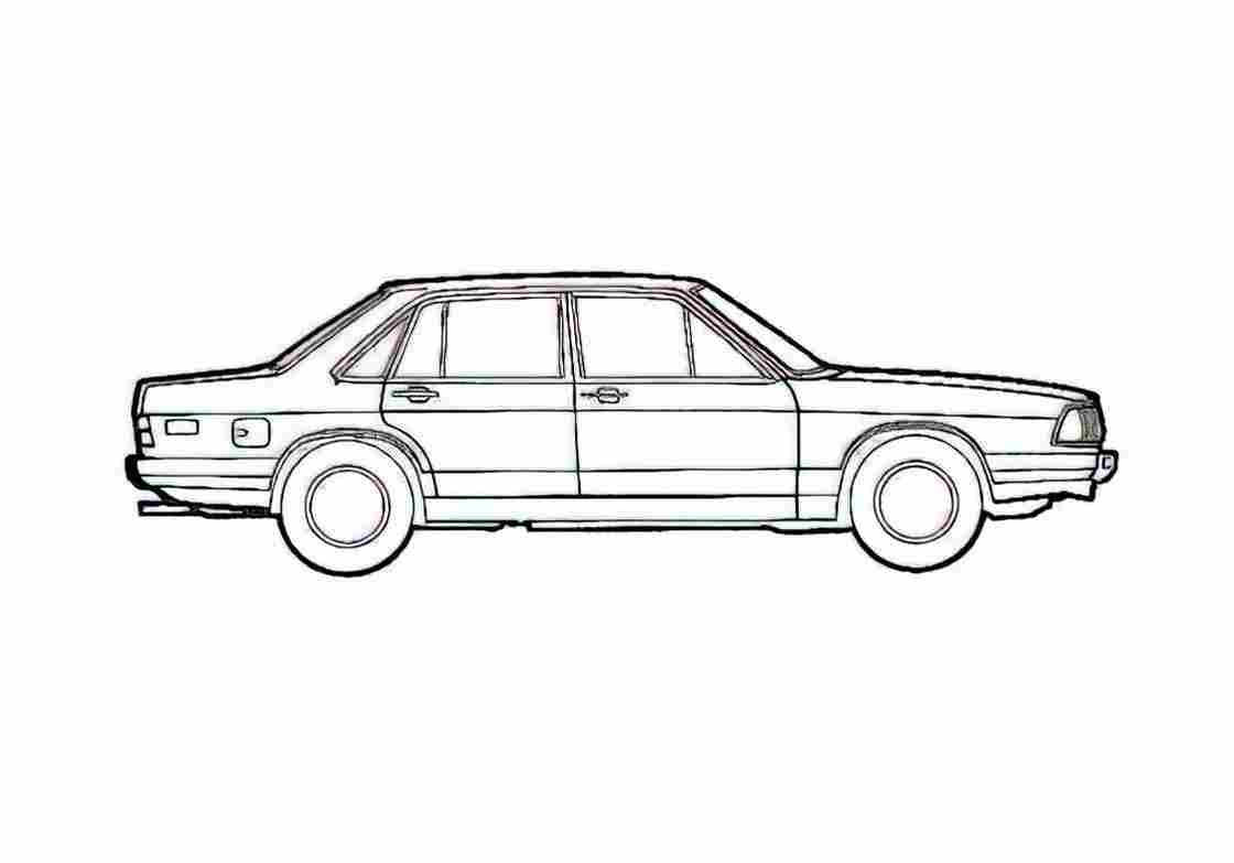 Blueprint Audi 100 C2 Sedan 1979 A4 Photo Print