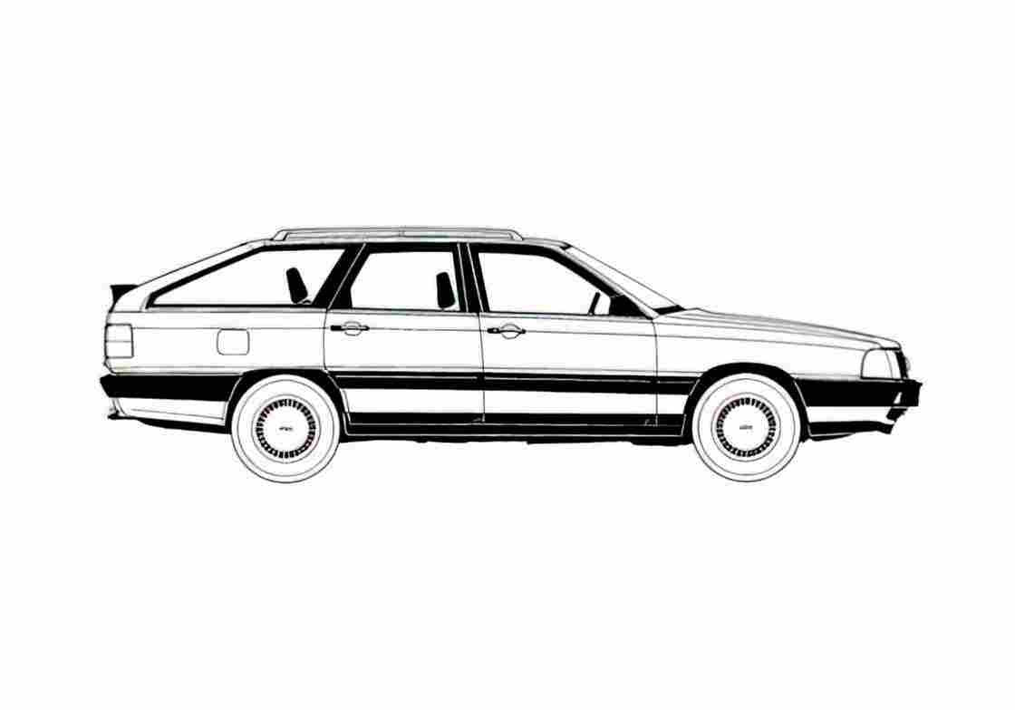 Blueprint Audi 100 C3 Avant Wagon 1986 A4 Photo Print