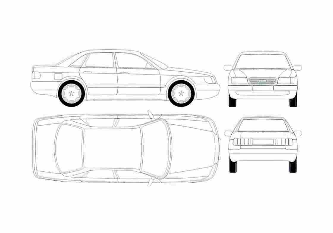 Blueprint Audi 100 C4 Sedan 1991 A4 Photo Print