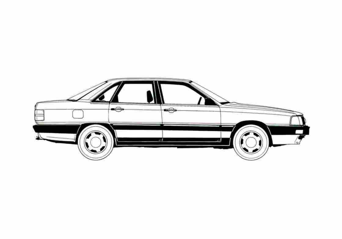 Blueprint Audi 200 C3 Sedan 1986 A4 Photo Print