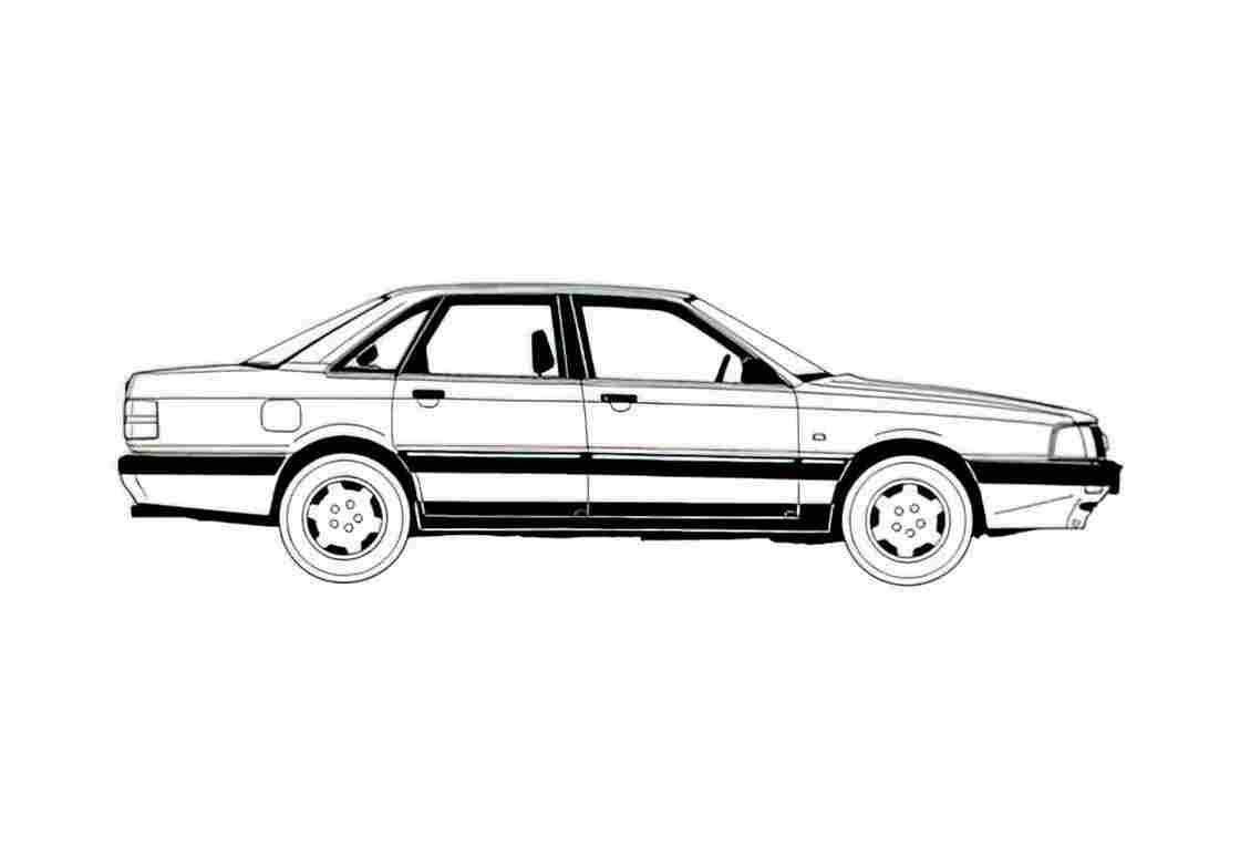 Blueprint Audi 200 C3 Sedan 1990 A4 Photo Print