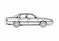 Blueprint Audi 200 Turbo Quattro Sedan 1987 A4 Photo Print