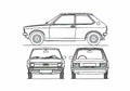 Blueprint Audi 50 Hatchback 1974 A4 Photo Print