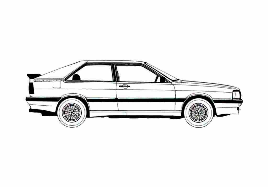 Blueprint Audi 80 B2 GT Coupe 1984 A4 Photo Print